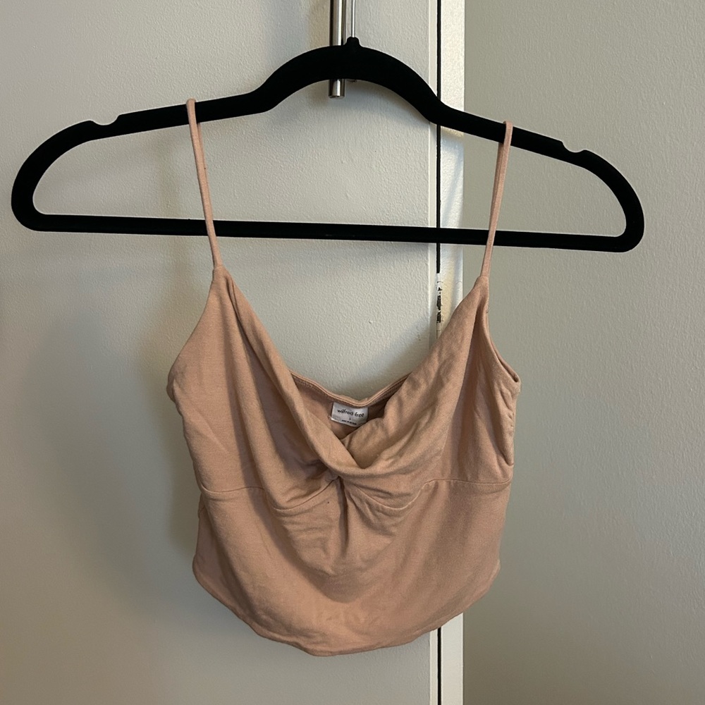 Wilfred Free Cropped Twist Tank Top in Blush Size S